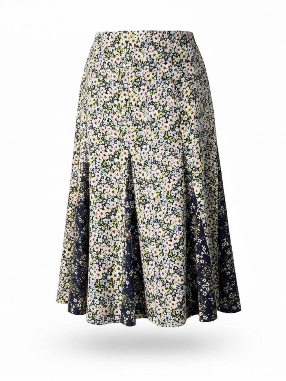 Christopher & Banks Circle Skirt Womens 10 Navy Floral Like New Midi Flowy
